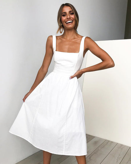 Simple Camisole Backless Dress Women - ANIBEY