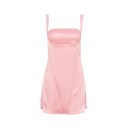 Strap Colored Cut Out Open Back Skirt French Dress Dressed Girl - ANIBEY