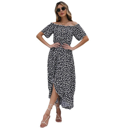 Women's Fashion Irregular Off-shoulder Dress - ANIBEY