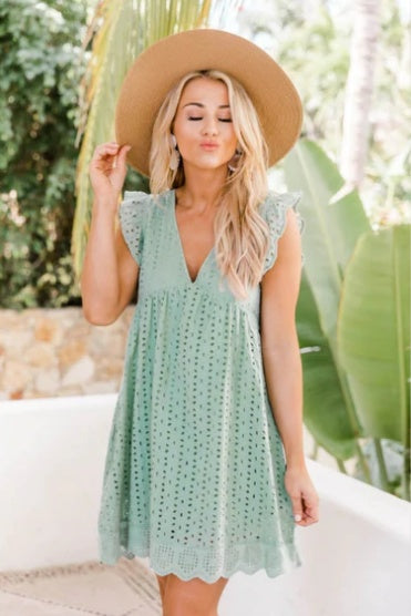 Women's Half Sleeves Styles Dress - ANIBEY