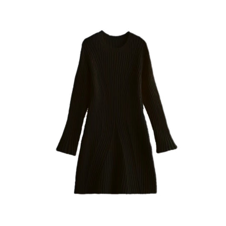 Women's Slim-fit Ribbed Knitted Dress - ANIBEY