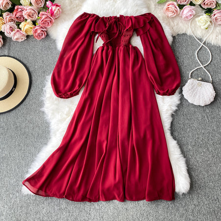 Women's Long Sleeves Dress - ANIBEY