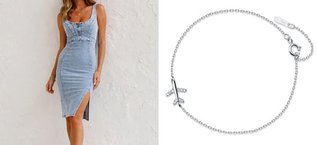 Fashion Sling Split Stretch Denim Dress - ANIBEY