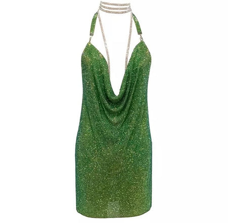 Women's Rhinestone Panel Costume Dress - ANIBEY