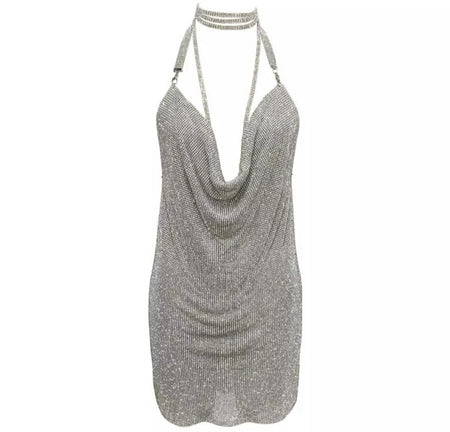 Women's Rhinestone Panel Costume Dress - ANIBEY