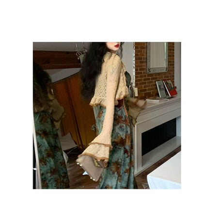 Fashion Autumn French Minority Retro Cardigan Dress - ANIBEY