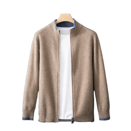 Woollen Zip-up Collar Sweater for Men - ANIBEY