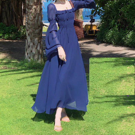 Elegant French Cinched Slimming Long Dress Children - ANIBEY