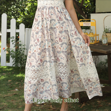 Women's Sleeveless Suspender Floral Dress - ANIBEY