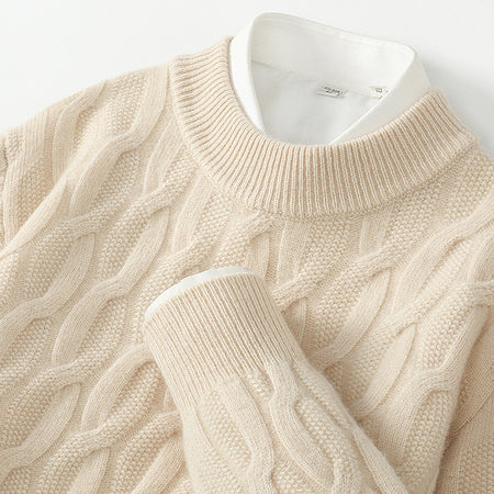 Men's Round-neck Thick Pullover Sweater - ANIBEY