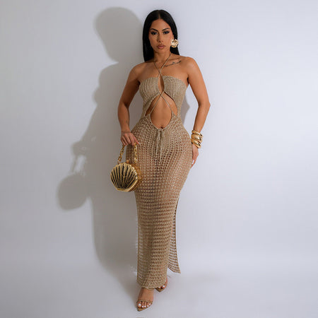 Fashion Personality Sleeveless Knitted Dress Women - ANIBEY