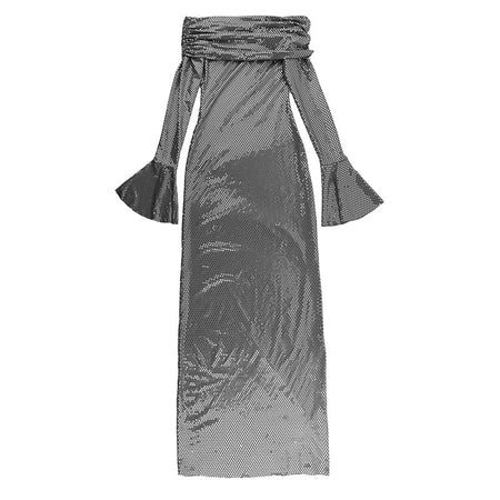 New Fashion Style Temperament Panel Pressing Slim-fit Off-neck women Dress - ANIBEY