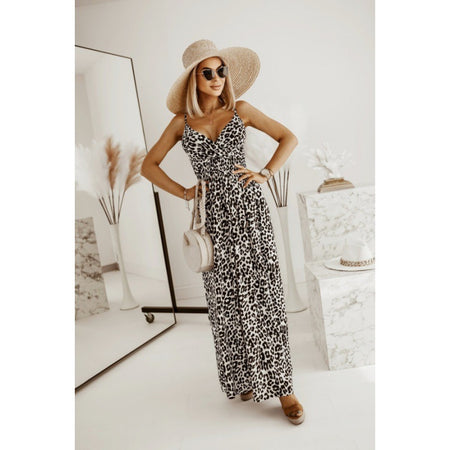 Women's Leopard Print Printing Slip Dress - ANIBEY