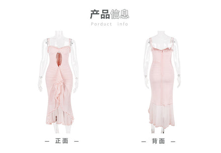 Spring Women's Mesh Hollow Navel-exposed Fishtail Skirt - ANIBEY