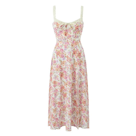 Women's French Floral Strap Dress - ANIBEY