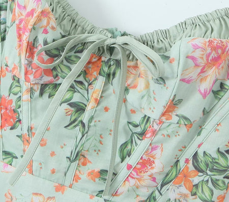 Women's French Floral Strap Dress - ANIBEY