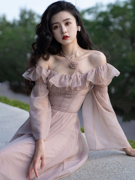 Temperament Ruffle Edge Tea Break Dress - ANIBEY