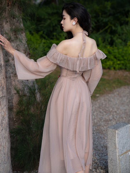 Temperament Ruffle Edge Tea Break Dress - ANIBEY