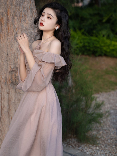 Temperament Ruffle Edge Tea Break Dress - ANIBEY