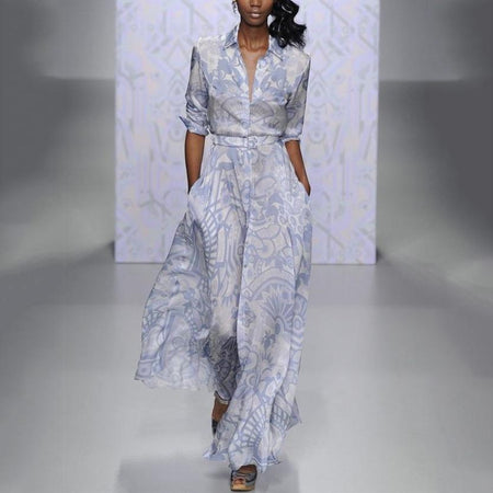 Fashion Long-sleeved Temperament High-waist Long Skirt - ANIBEY