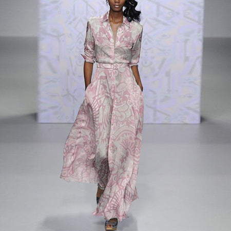 Fashion Long-sleeved Temperament High-waist Long Skirt - ANIBEY