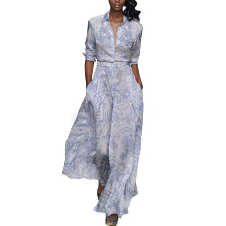 Fashion Long-sleeved Temperament High-waist Long Skirt - ANIBEY