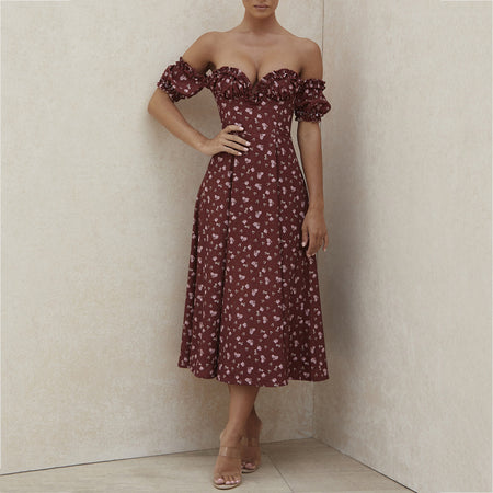 Split floral fungus dress - ANIBEY