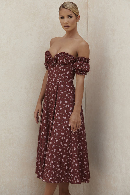 Split floral fungus dress - ANIBEY