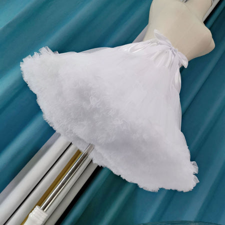 Cloud Boneless Soft Mesh Porcelain White Petticoat Tufted Skirt - ANIBEY