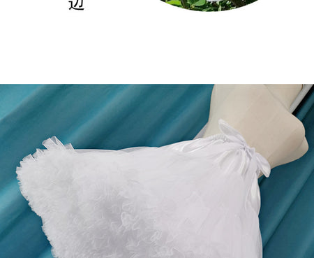 Cloud Boneless Soft Mesh Porcelain White Petticoat Tufted Skirt - ANIBEY
