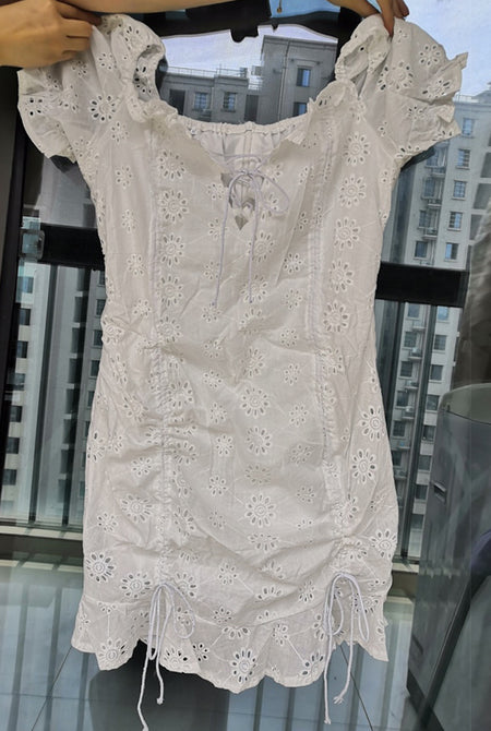 Low-cut v-neck dress - ANIBEY