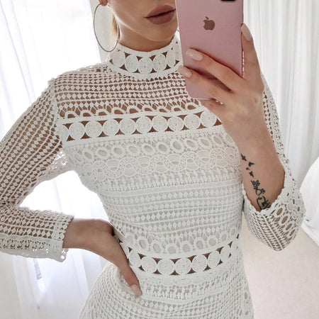 Sexy lace stitching dress - ANIBEY