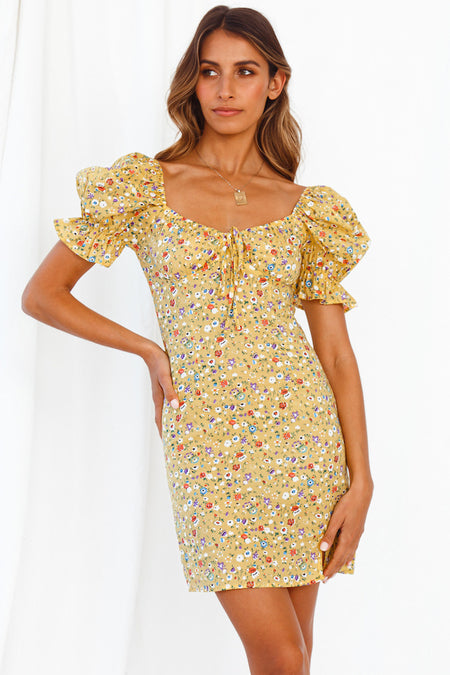 Selling Short-sleeved Printed Slim Dress - ANIBEY