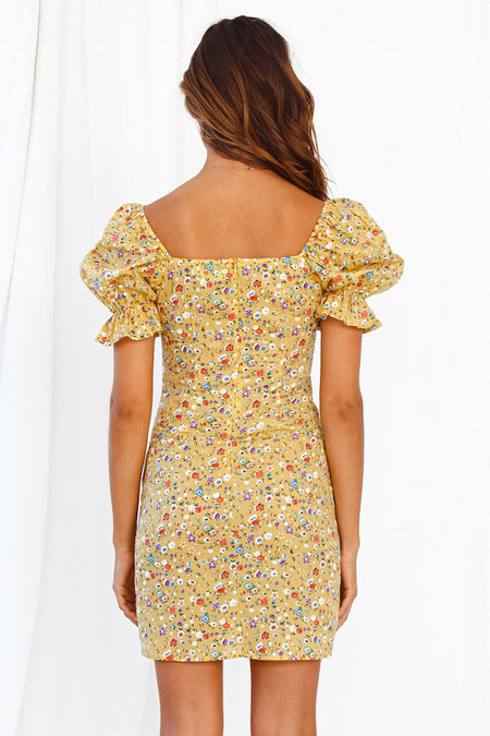 Selling Short-sleeved Printed Slim Dress - ANIBEY
