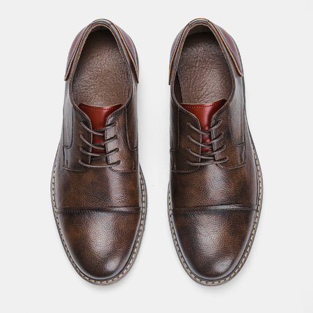 Men's Retro Leather Lace-up Shoes - ANIBEY