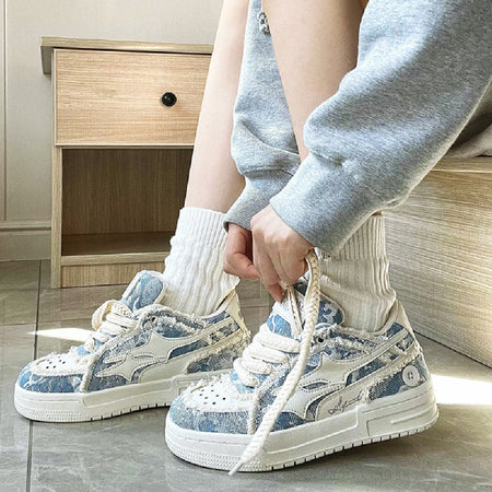 Men's and Women's Unisex Denim Breathable Sneakers - ANIBEY