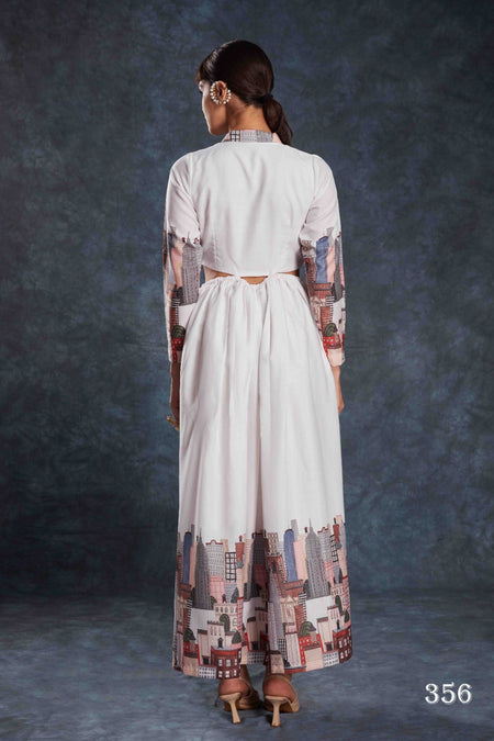 Buy Navy Blue Digital Printed Linen Jumpsuit From Ethnic Plus - ANIBEY