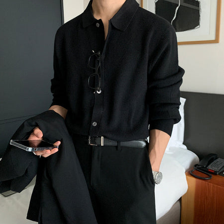 Men's Loose Outer Wear Long-sleeved Sweater - ANIBEY