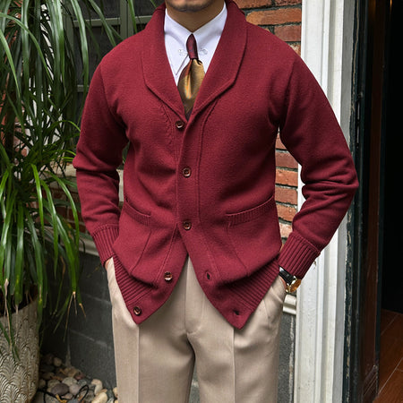 Retro Warm Knit Jacket Slim Fit - ANIBEY