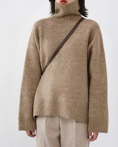 Loose Turtleneck Sweater With Warm Solid Color Underwear In Winter - ANIBEY
