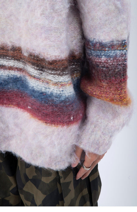 Hair And Stripes On A Thick Sweater Man - ANIBEY
