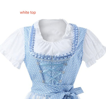 Halloween Munich Beer Long Short-sleeved Printed Lace-up Dress - ANIBEY