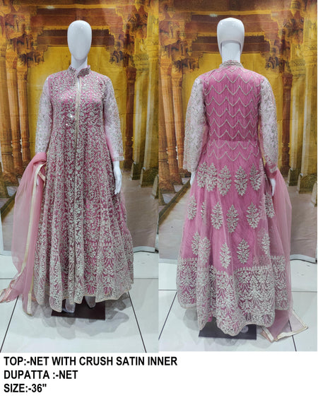 KAPANKU Net/Lace Embroidered Gown/Anarkali - ANIBEY
