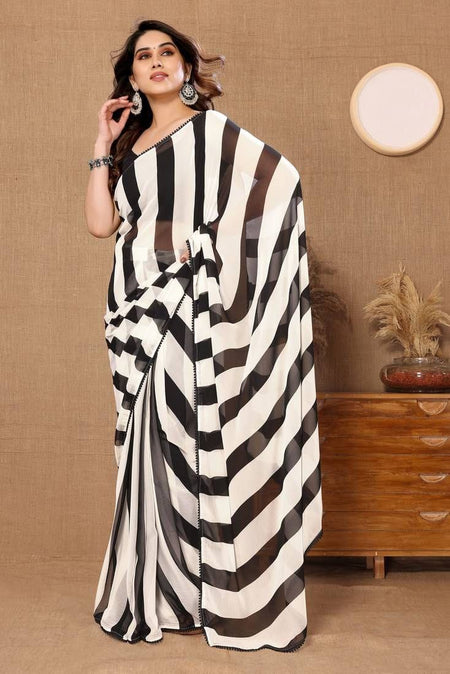 Sidhidata Women's Georgette Printed Ready To Wear one - ANIBEY