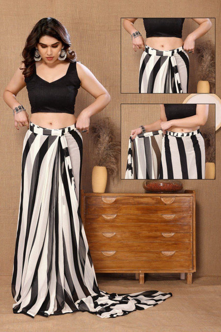 Sidhidata Women's Georgette Printed Ready To Wear one - ANIBEY