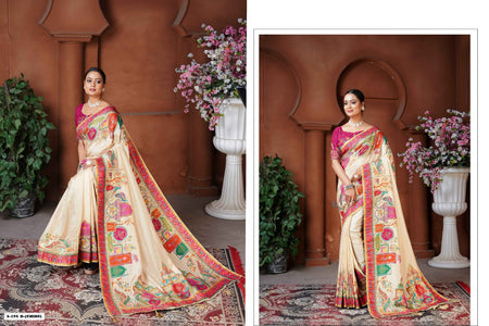 Woven Dola Silk Designer Saree – Jodhpuri Galax - ANIBEY