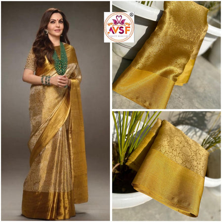 Buy Up Rabt Banarasi Gold Tissue Silk Saree for Women - ANIBEY