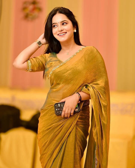 Umraojaan Maroon Cotton Blend Saree With Blouse Piece - ANIBEY