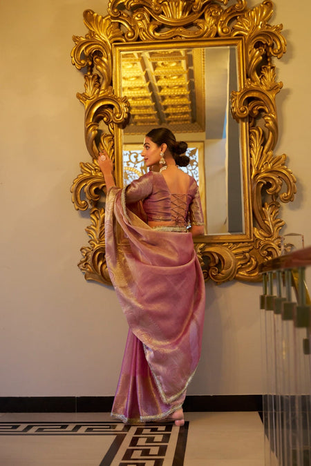 Buy Mitera Zari Woven Floral Organza Saree - Sarees for - ANIBEY