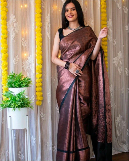 Buy SGF11 Women's Kanjivaram Pure Soft Silk Saree Pure Silver - ANIBEY